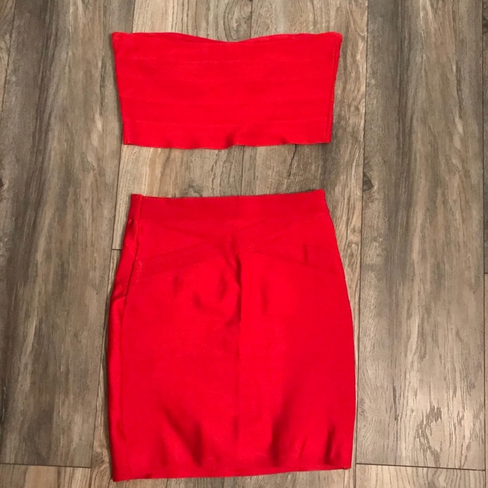Red two piece bodycon. Practically brand new.